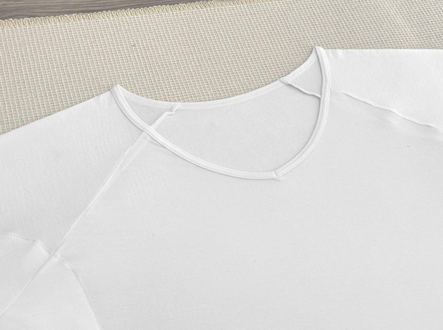 Serevo T-shirt discret col V - anti-transpiration couleur blanc